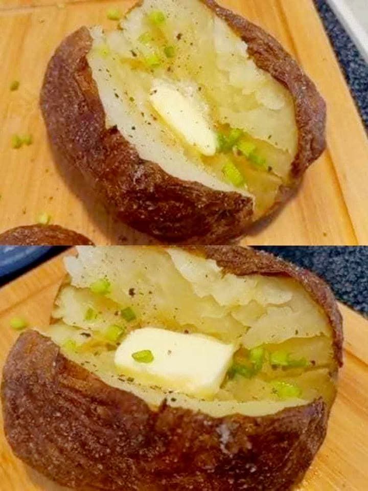 Baked Potato with Butter and Green Onions