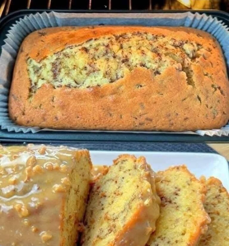 Banana Bread with Caramel Nut Topping