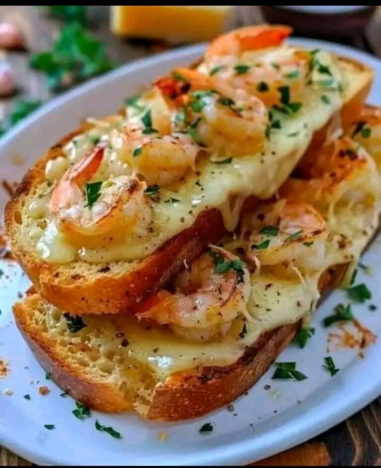 Cheesy Garlic Shrimp Toast