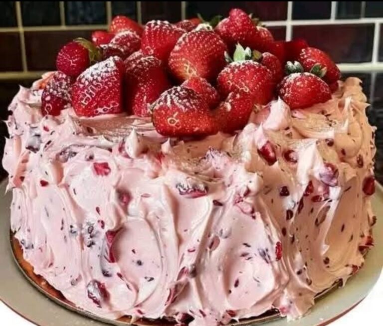 Homemade Strawberry  Cream Pound Cake