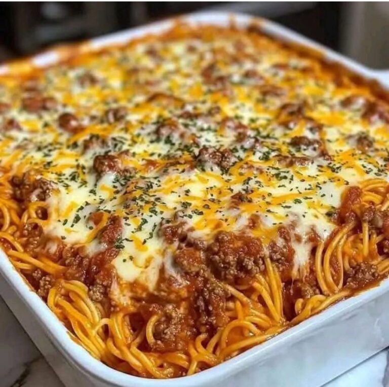 the recipe for Baked Spaghetti with Meat Sauce and Cheese