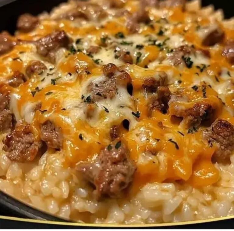 Cheesy Beef Rice Casserole